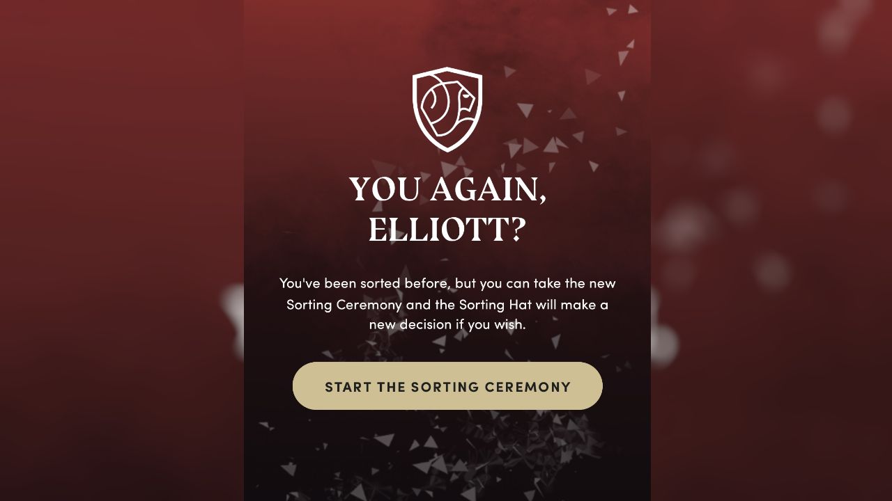 Doing the Pottermore test again!