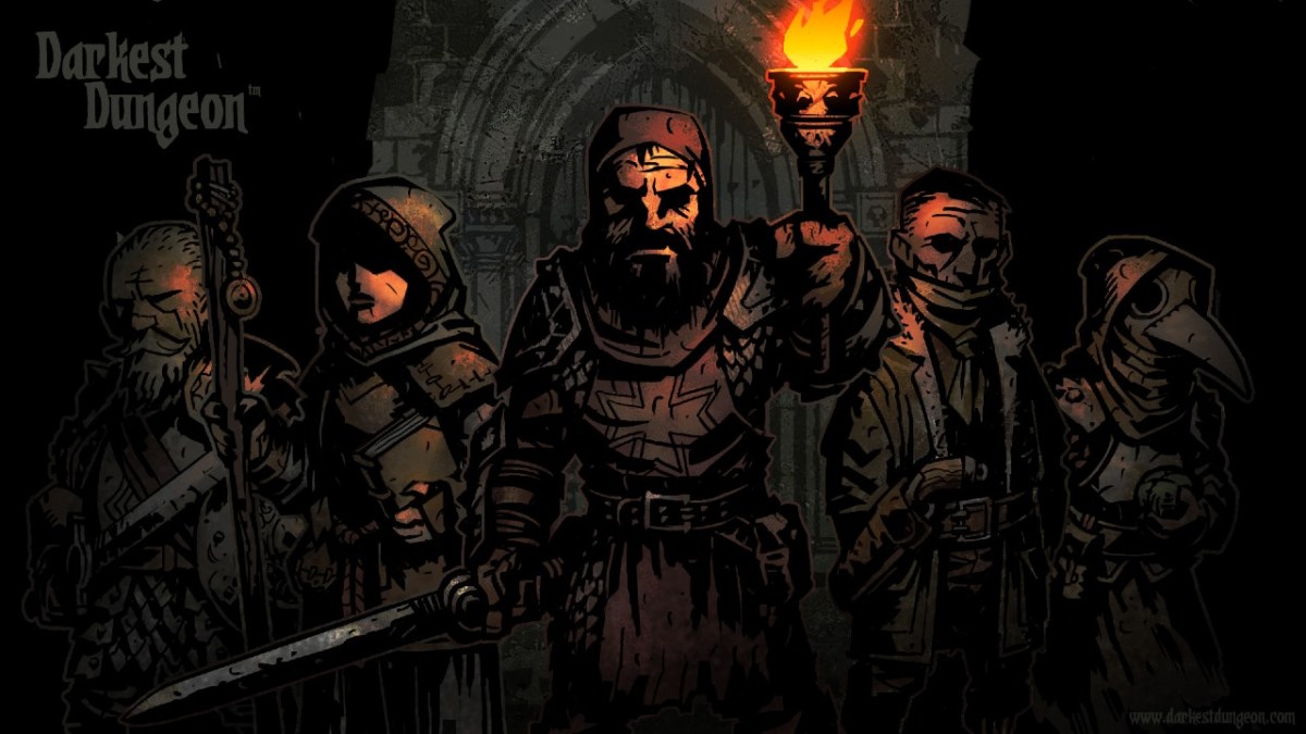 Darkest Dungeon art featuring all characters