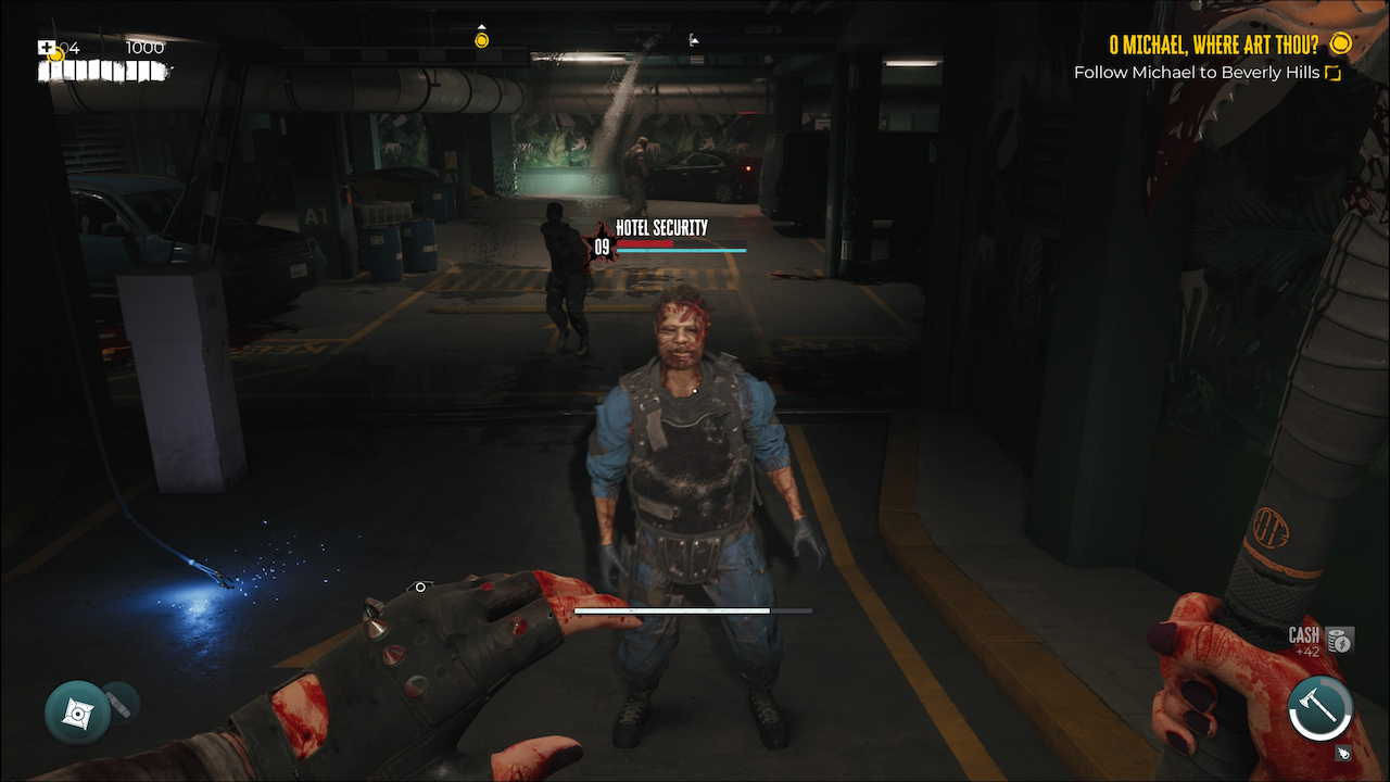 Fighting-a-Zombie-with-a-Melee-Weapon