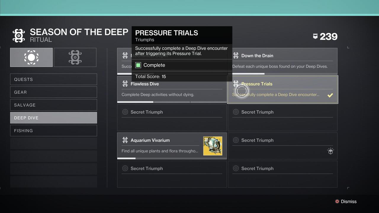 Destiny 2 Pressure Trials Triumph Guide How to Start Pressure Trials in Deep Dives Attack of