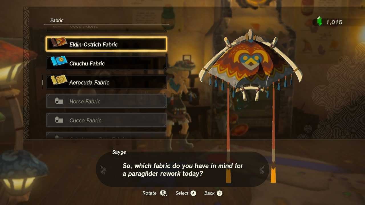 How to Unlock All Paraglider Fabric Patterns in Zelda Tears of the ...