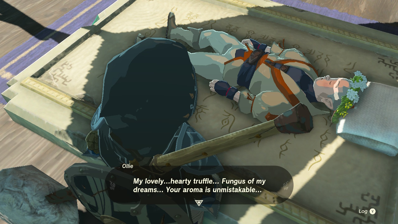 Wake Ollie up with Hearty Truffle in Zelda Tears of the Kingdom