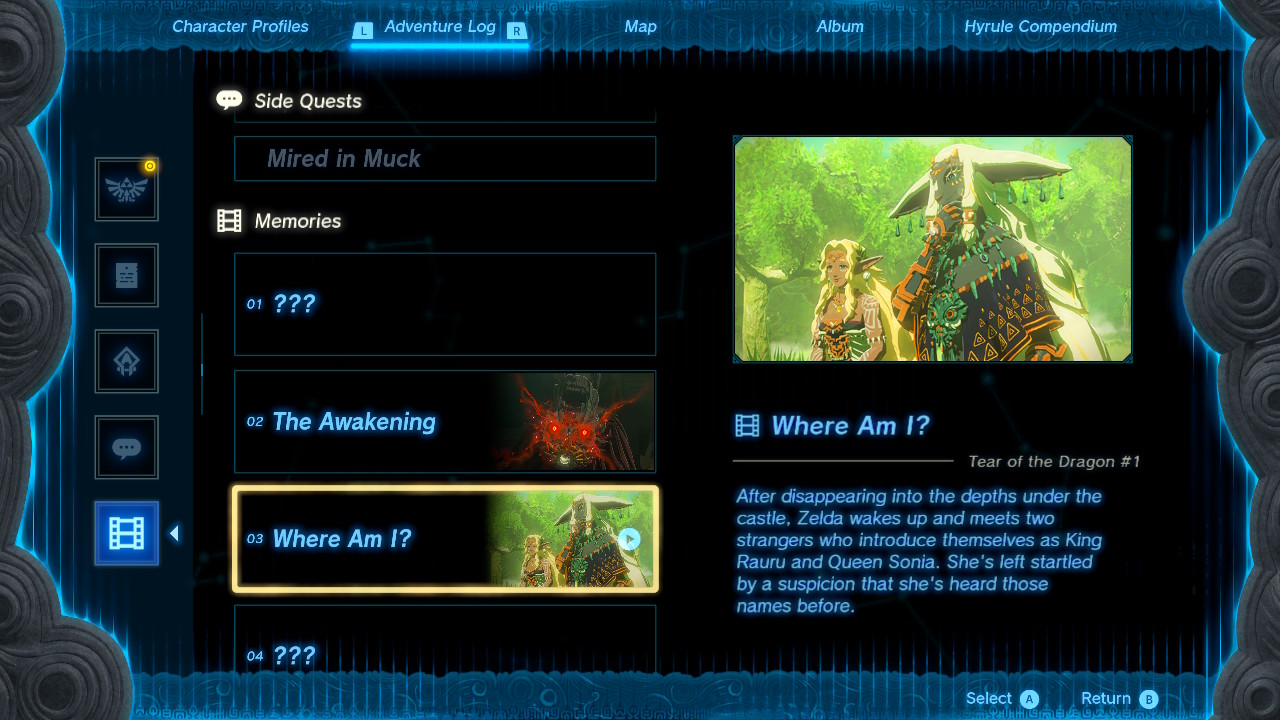 What Are Memories, Geoglyphs, and Dragon Tears in Zelda Tears of the Kingdom