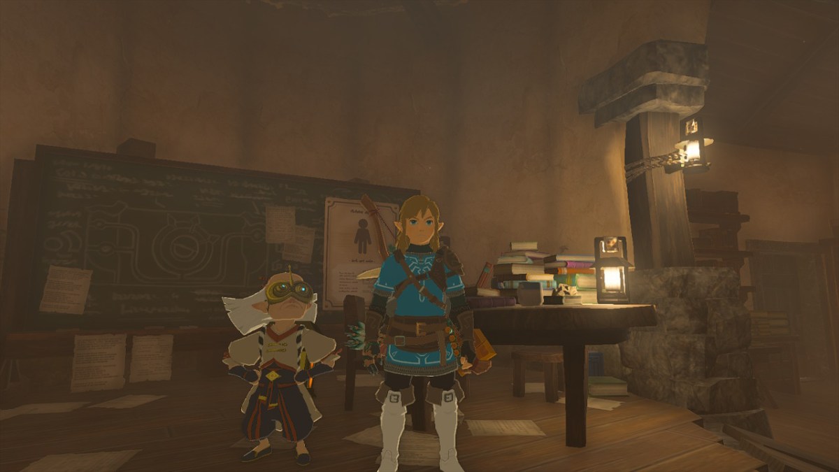 Robbie and Link standing together after Link obtains Hero's Path in Tears of the Kingdom