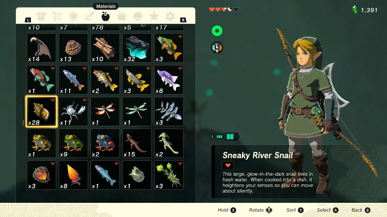 Where To Farm Sneaky River Snails In Zelda Tears Of The Kingdom TOTK   Sneaky River Snails Zelda Tears Of The Kingdom 