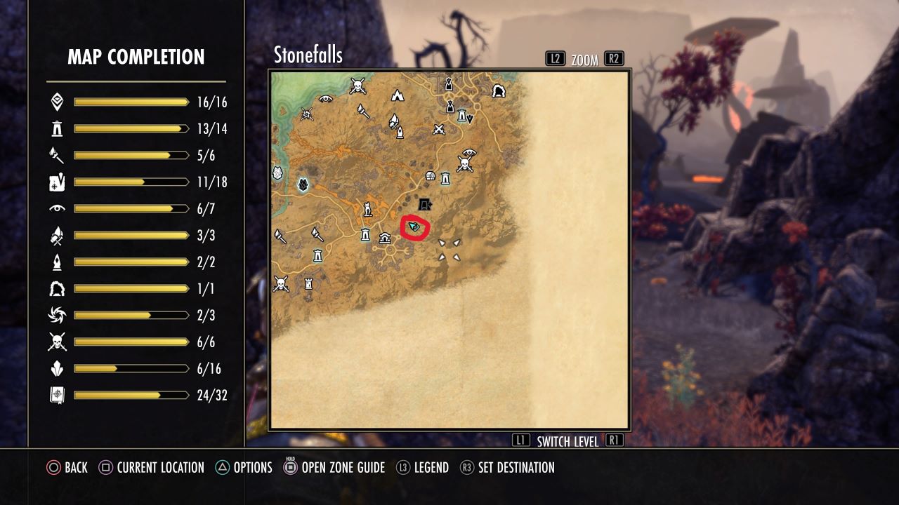 ESO Stonefalls Treasure Map 1 Location Attack of the Fanboy