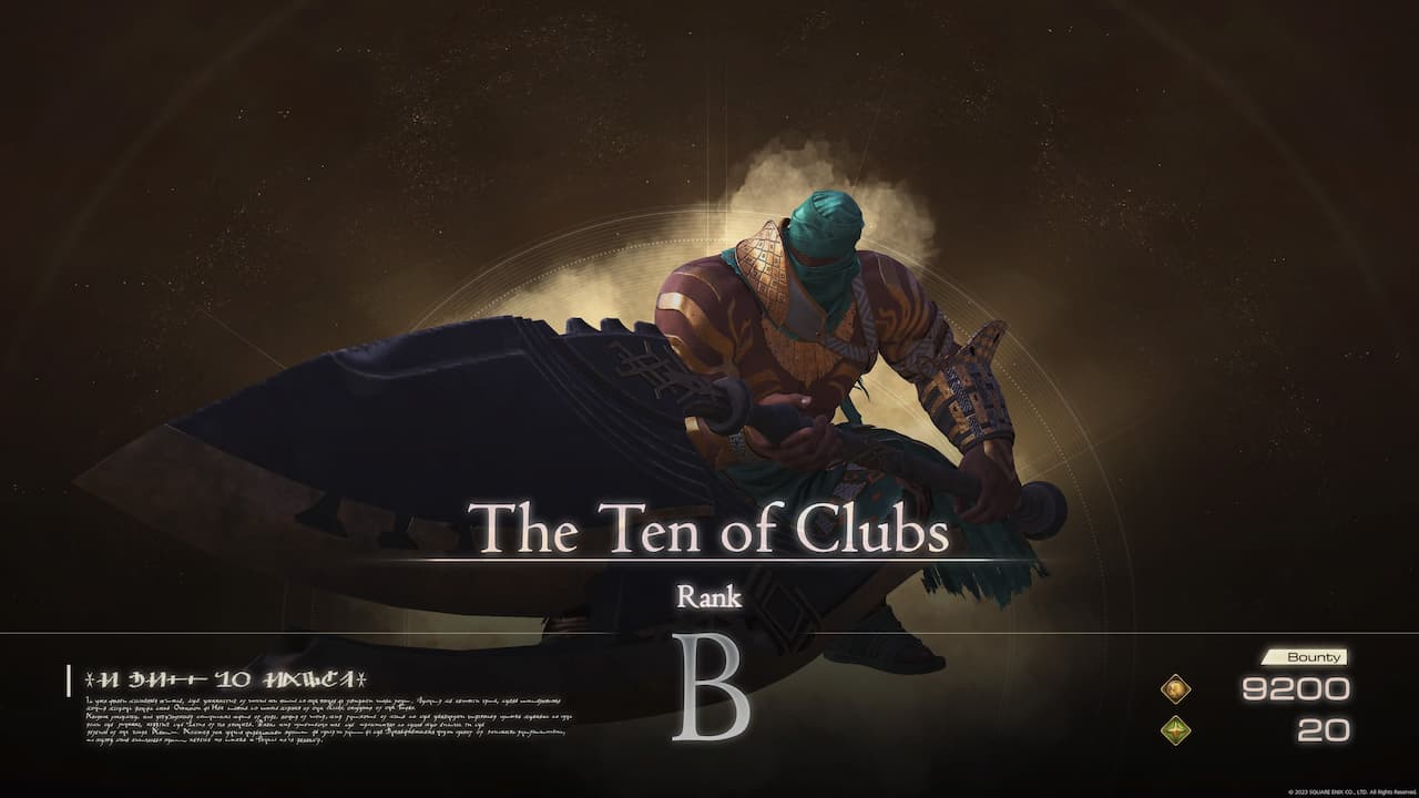 Ten of Clubs Hunt Final Fantasy 16