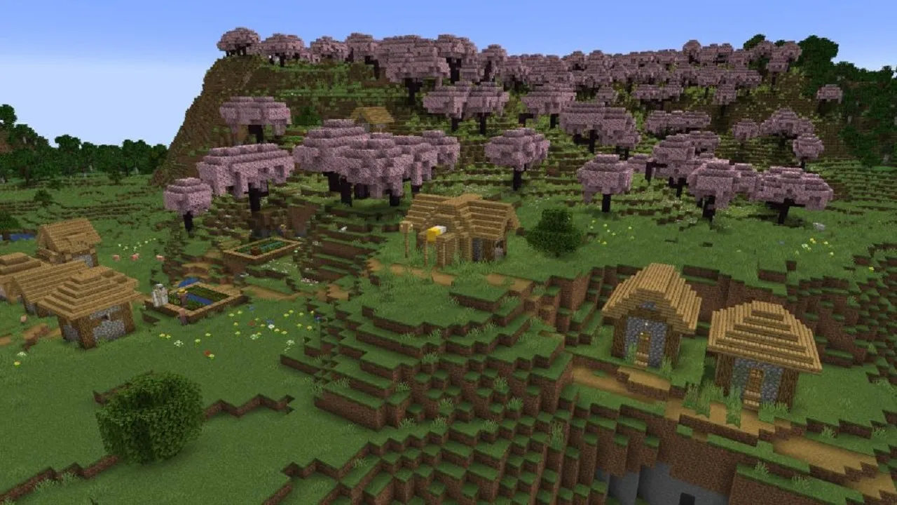 Minecraft-1.20-Cherry-Tree-Village