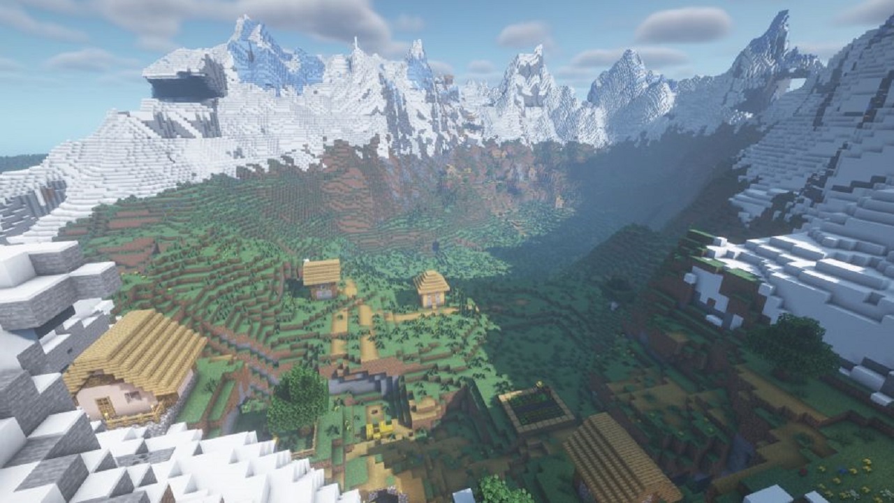 Minecraft-1.20-Mountain-Valley-Villages