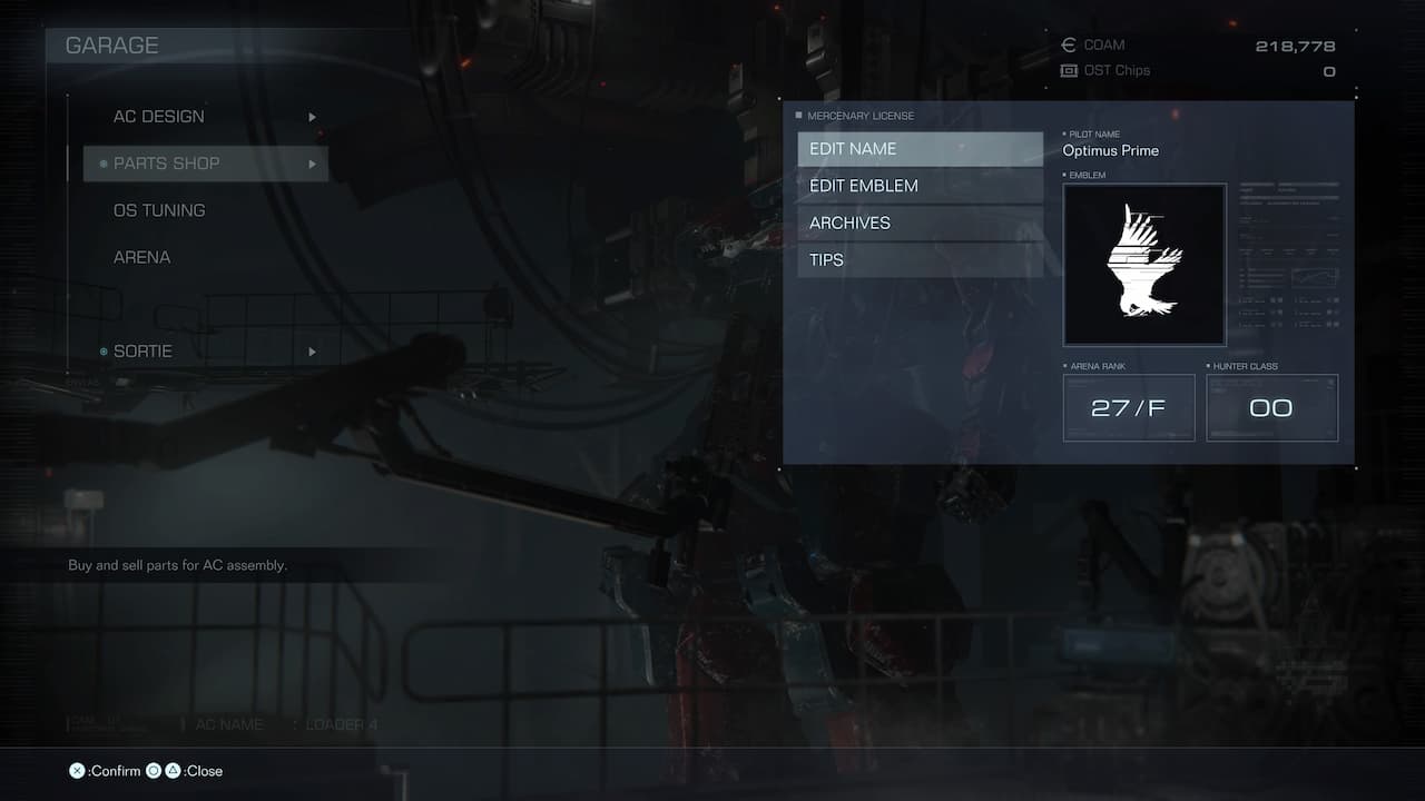 How to Change Pilot Name in Armored Core 6