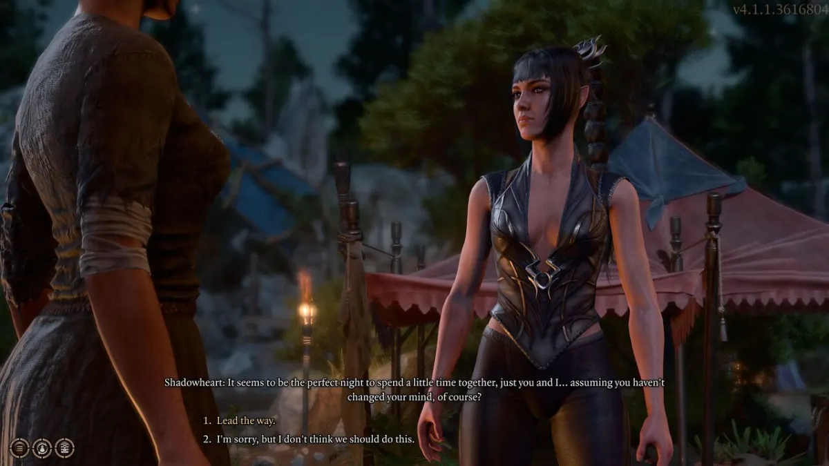 Image of romance options on screen in Baldur's Gate 3. Shadowheart is present.