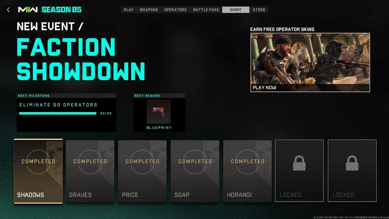 COD Warzone Faction Showdown Event Task Force 141 vs Shadow Company