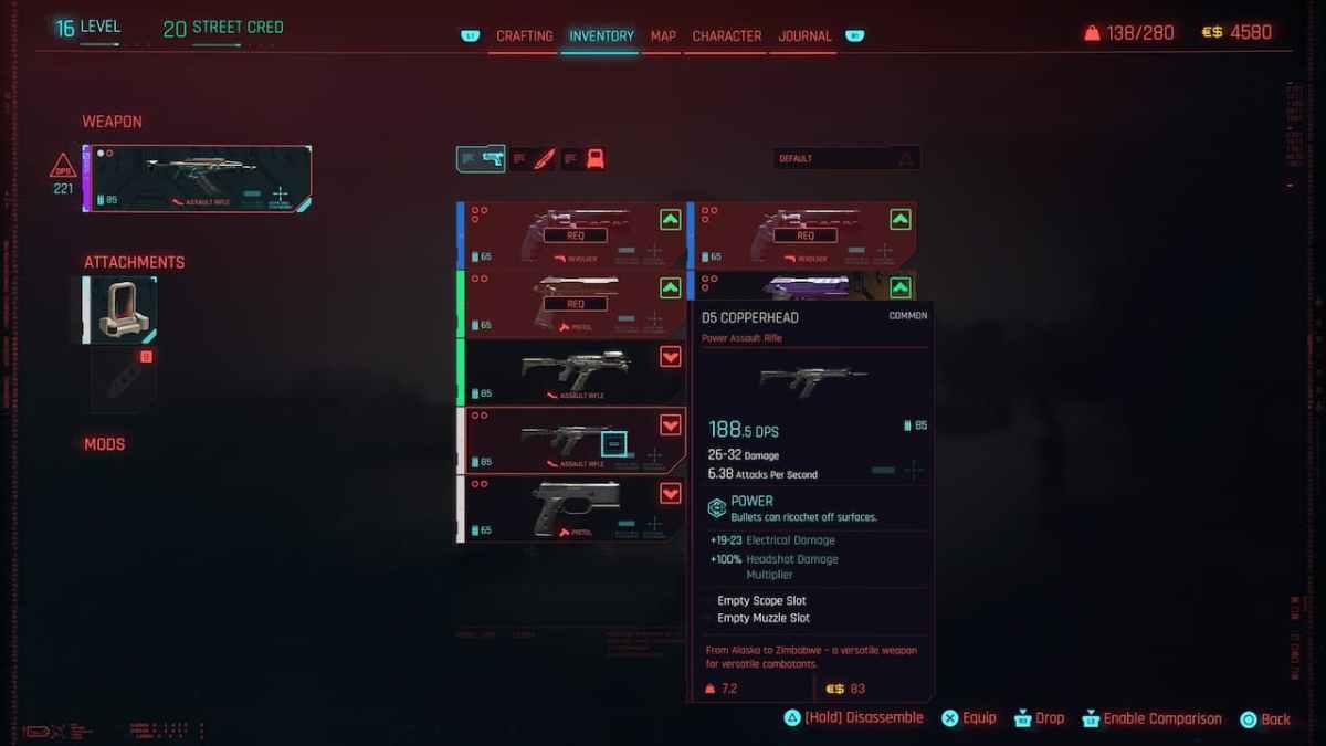 Disassemble Items in Cyberpunk 2077