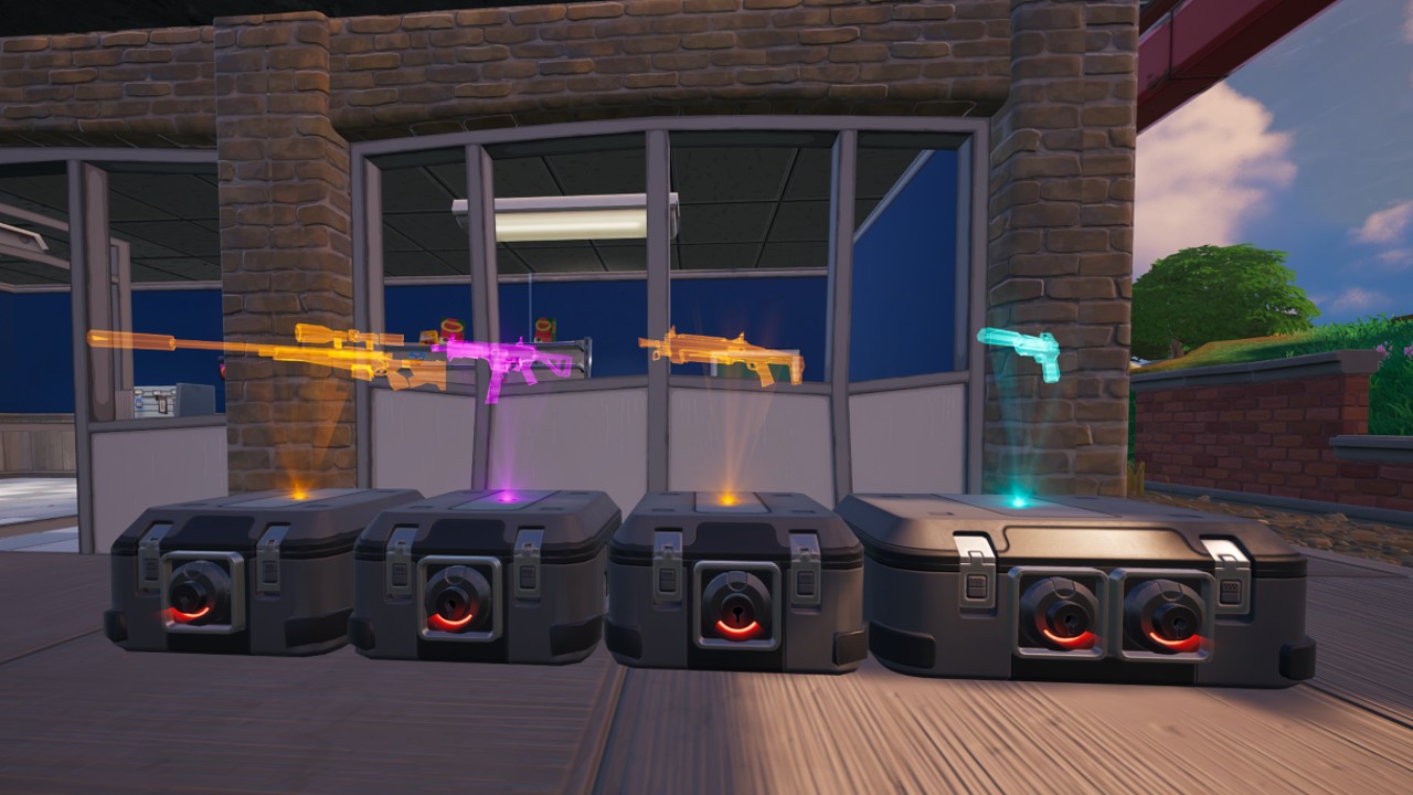 A screenshot of Holo Chests in Fortnite