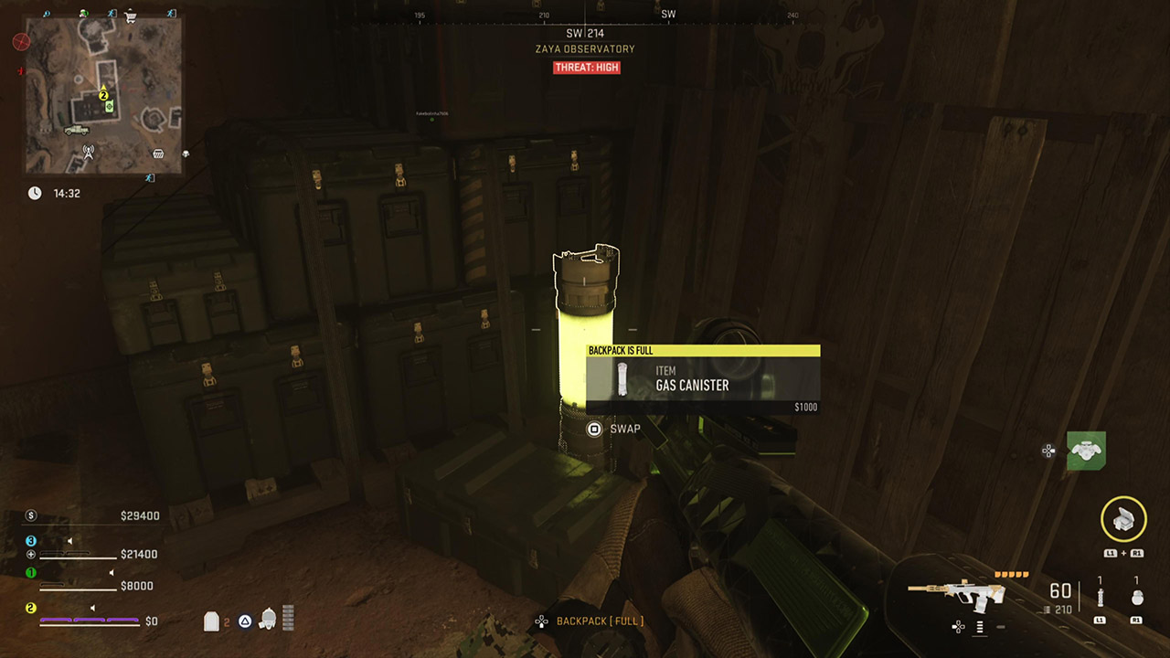 DMZ Cleanup Guide Leftover Gas Canister Locations in Observatory Lab