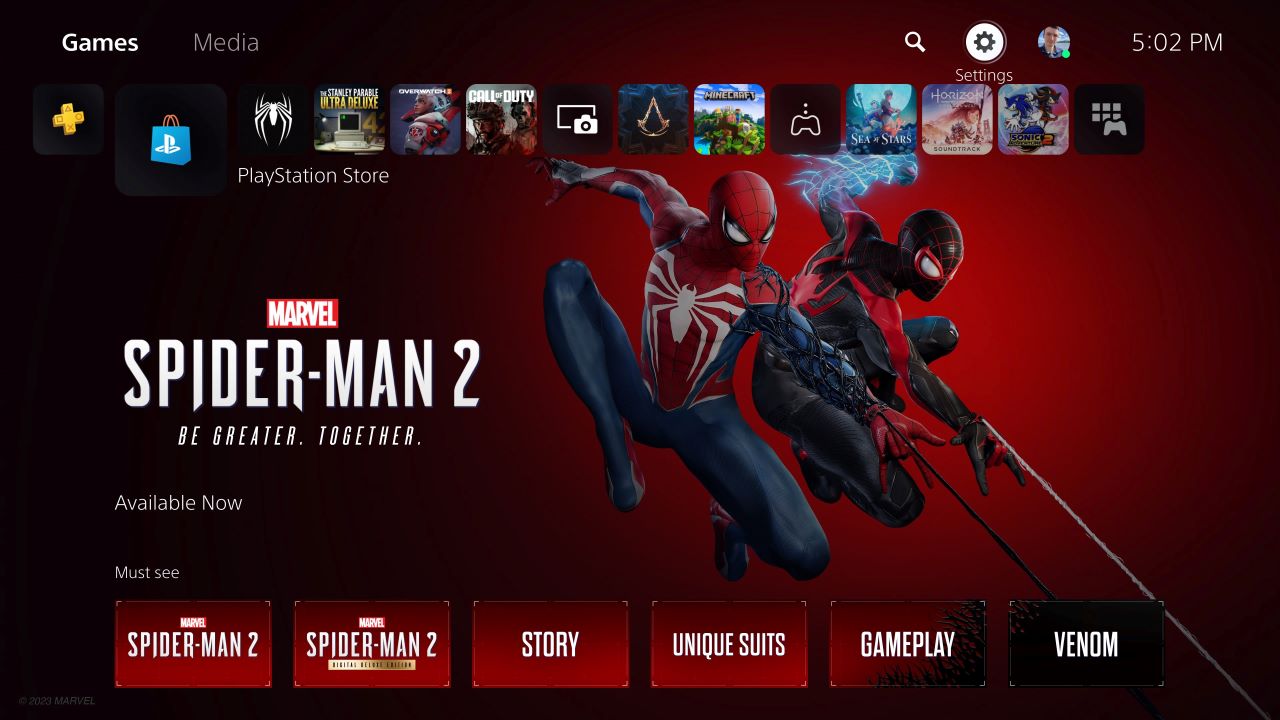 Spiderman-2-settings-cog