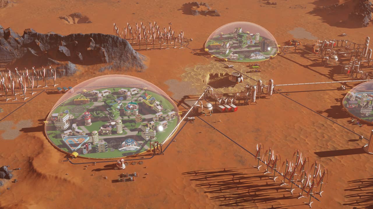 surviving-mars-planet-with-domes-for-cities-and-resource-gathering