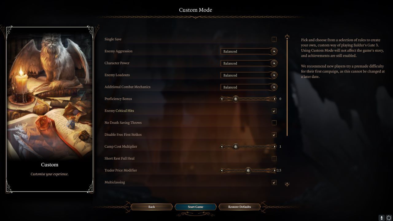 Fanbo Custom All Custom Mode Options in Baldur’s Gate 3 | Attack of the Fanboy