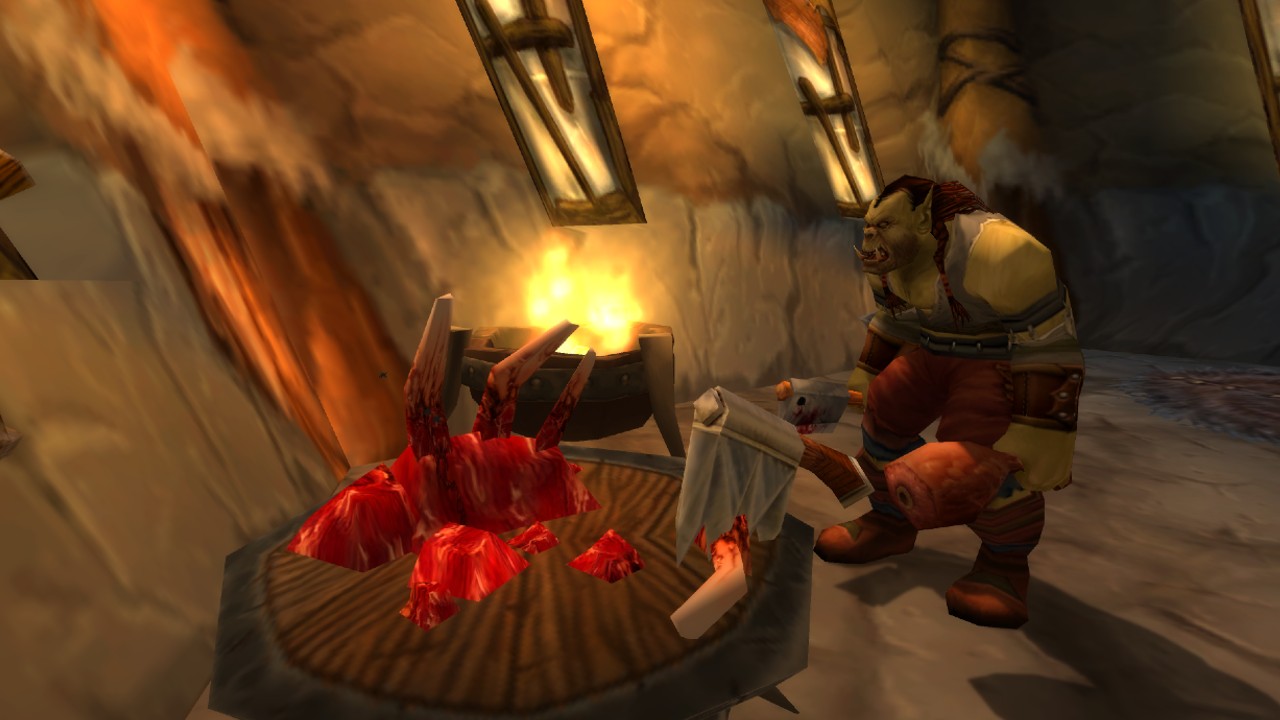 An orc cook in Orgrimmar in World of Warcraft Classic: Season of Discovery
