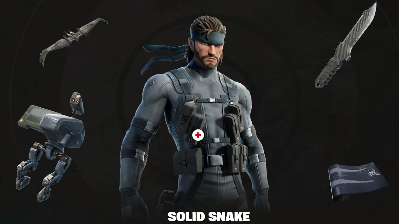 Solid Snake Skin and Cosmetics from Fortnite