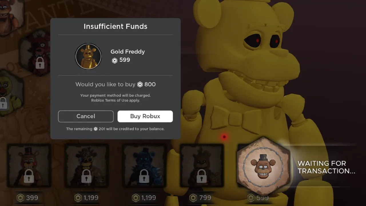 Gold-Freddy-Purchase-Five-Nights-at-Freddys-Survival-Crew