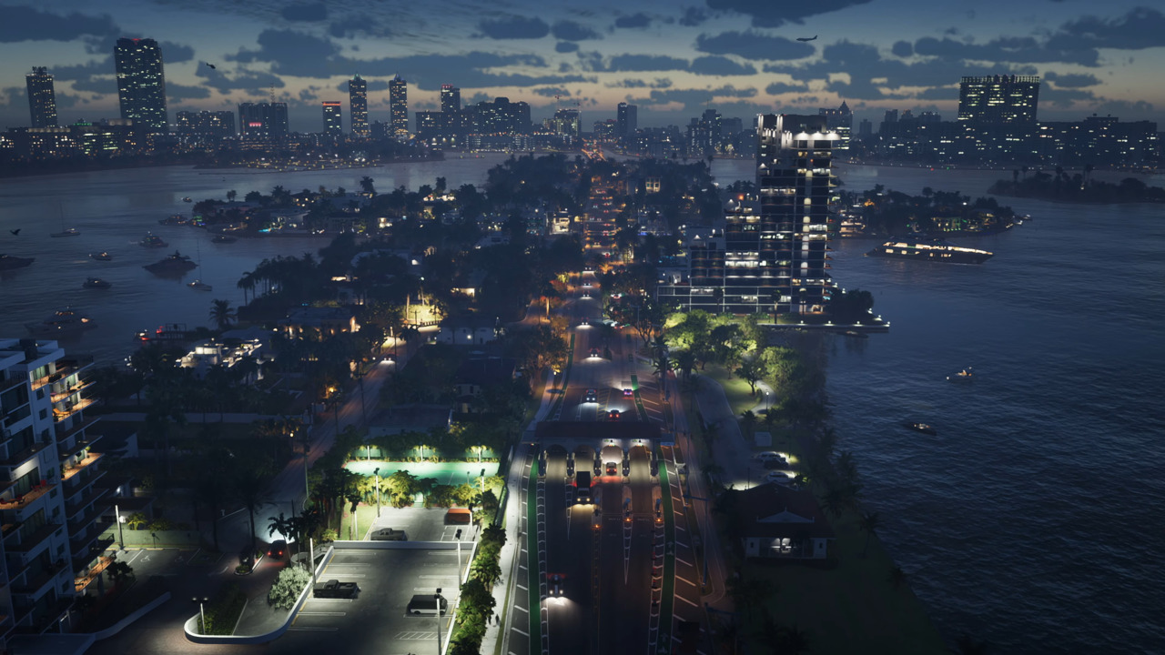 Vice City at night in Grand Theft Auto VI