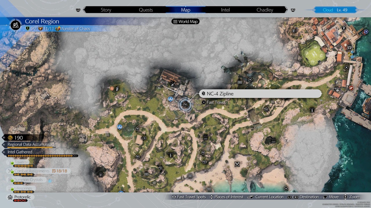 The Location of All Ziplines in the Corel Region in Final Fantasy VII ...