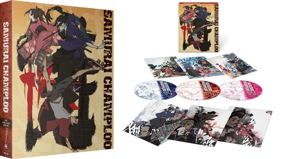 Collage-style-image-featuring-the-Samurai-Champloo-Blu-ray-collection