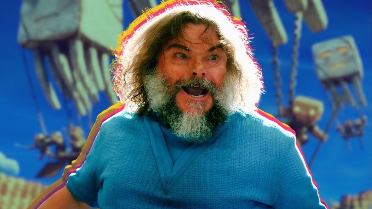 Edited Image featuring official art of Jack Black in the Minecraft Movie