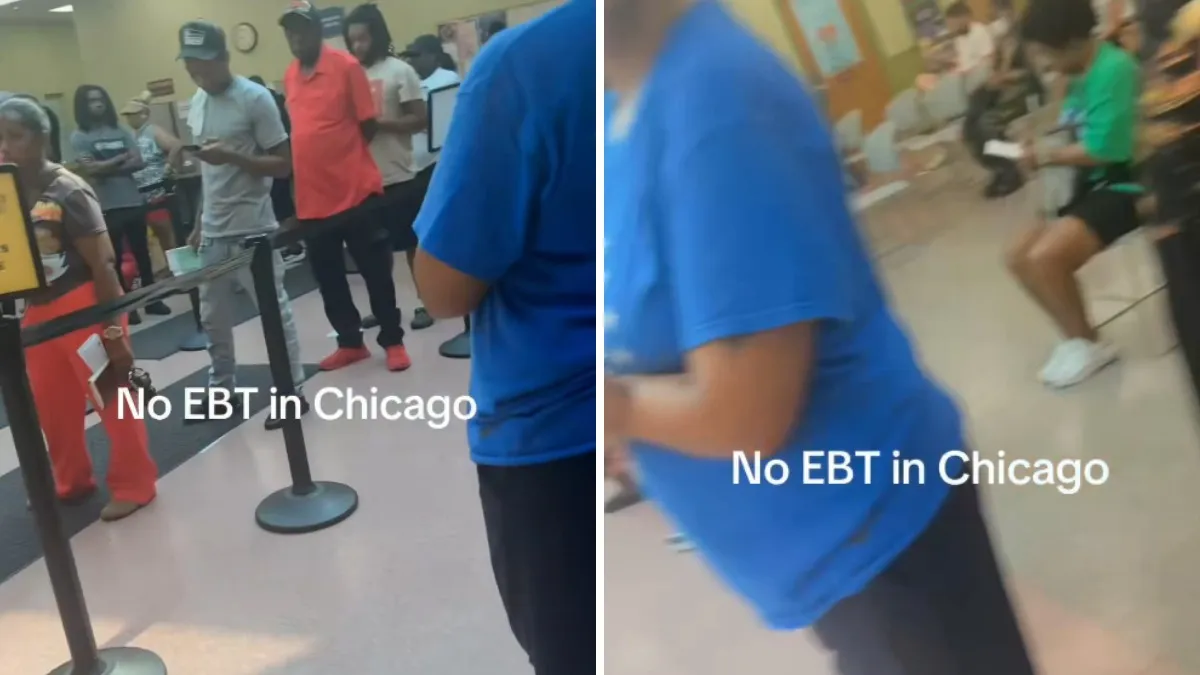 Video allegedly shows a long line of people waiting for EBT benefits in Chicago, and one commenter is blaming the job market: ‘It's not surprising'