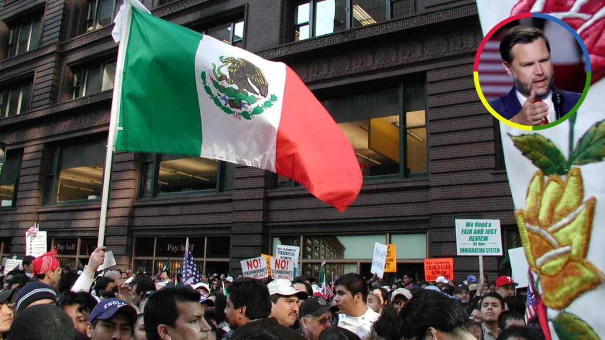 ‘I'll buy you the plane ticket:' JD Vance spots protester waving Mexican flag during his speech and tells him to go to Mexico